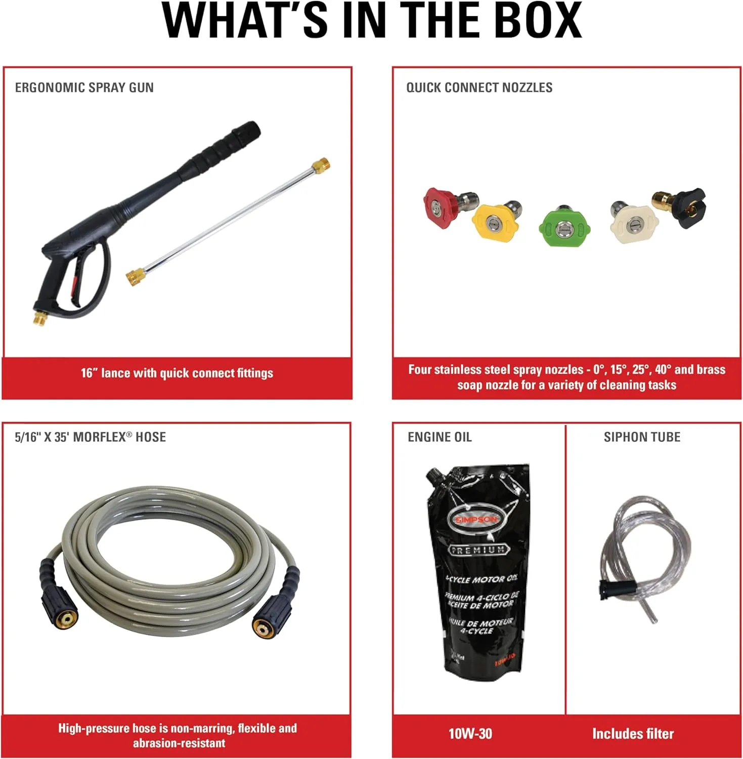 Simpson Cleaning 3600 PSI Gas Pressure Washer, 2.5 GPM Power Washer for Commercial Use, Honda GX200 Engine, 35-Foot MorFlex Hose, Aluminum Series, 49-State (ALH3425)