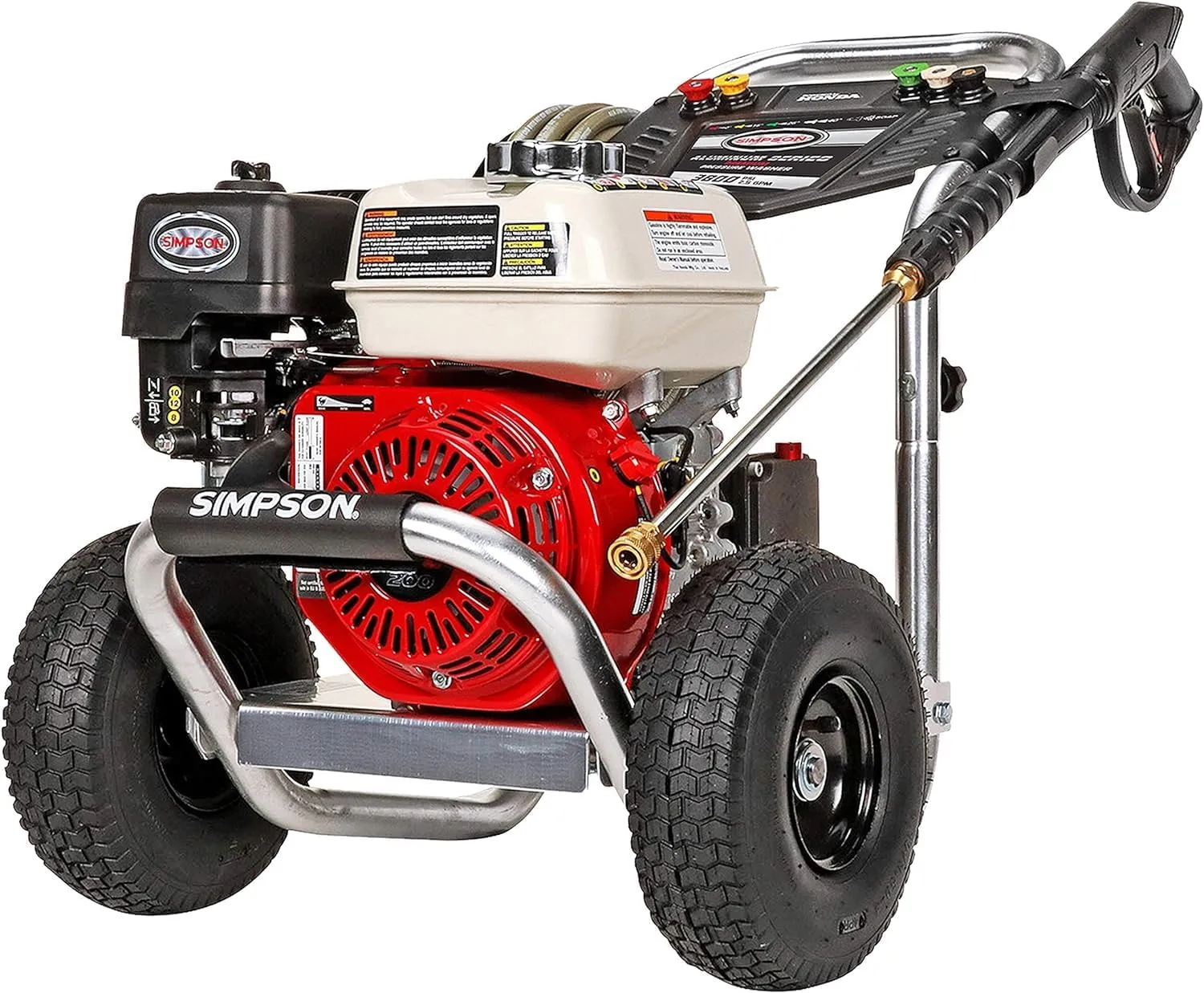 Simpson Cleaning 3600 PSI Gas Pressure Washer, 2.5 GPM Power Washer for Commercial Use, Honda GX200 Engine, 35-Foot MorFlex Hose, Aluminum Series, 49-State (ALH3425)