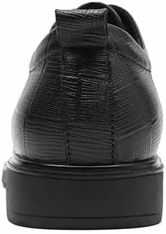 Single Season Formal Shoes for Men Lace Up Plaid Derby Shoes Round Toe Leather Anti-Slip Slip Resistant Block Heel Business Very Popular Among Young People