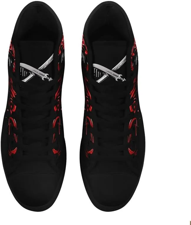 Skull High Tops Canvas Shoes for Men Women Classic Lace Up Gothic Fashion Sneaker Street Casual Canvas Sneakers