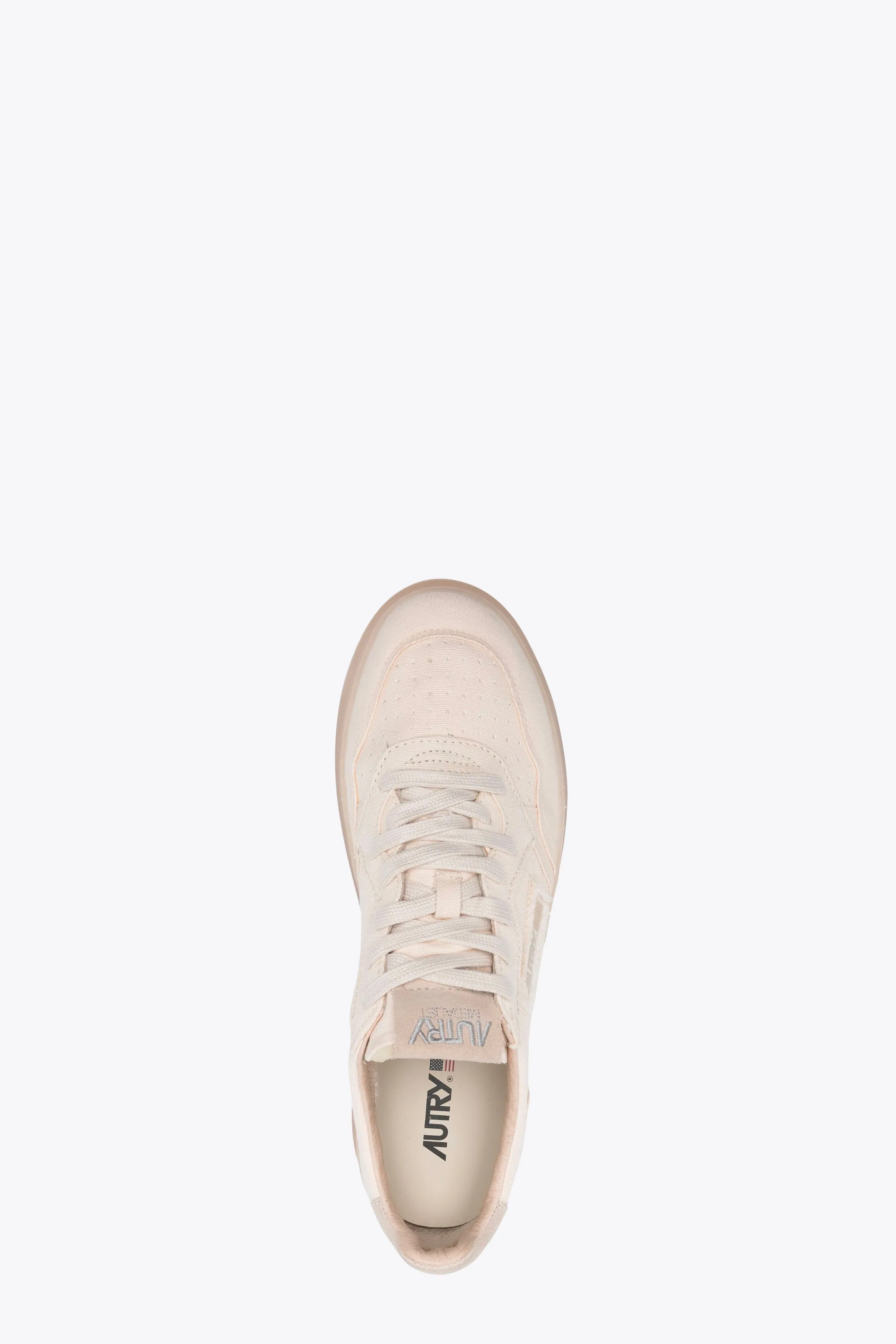 Sneaker bassa in canvas color avorio e tab in suede - Medalist Low