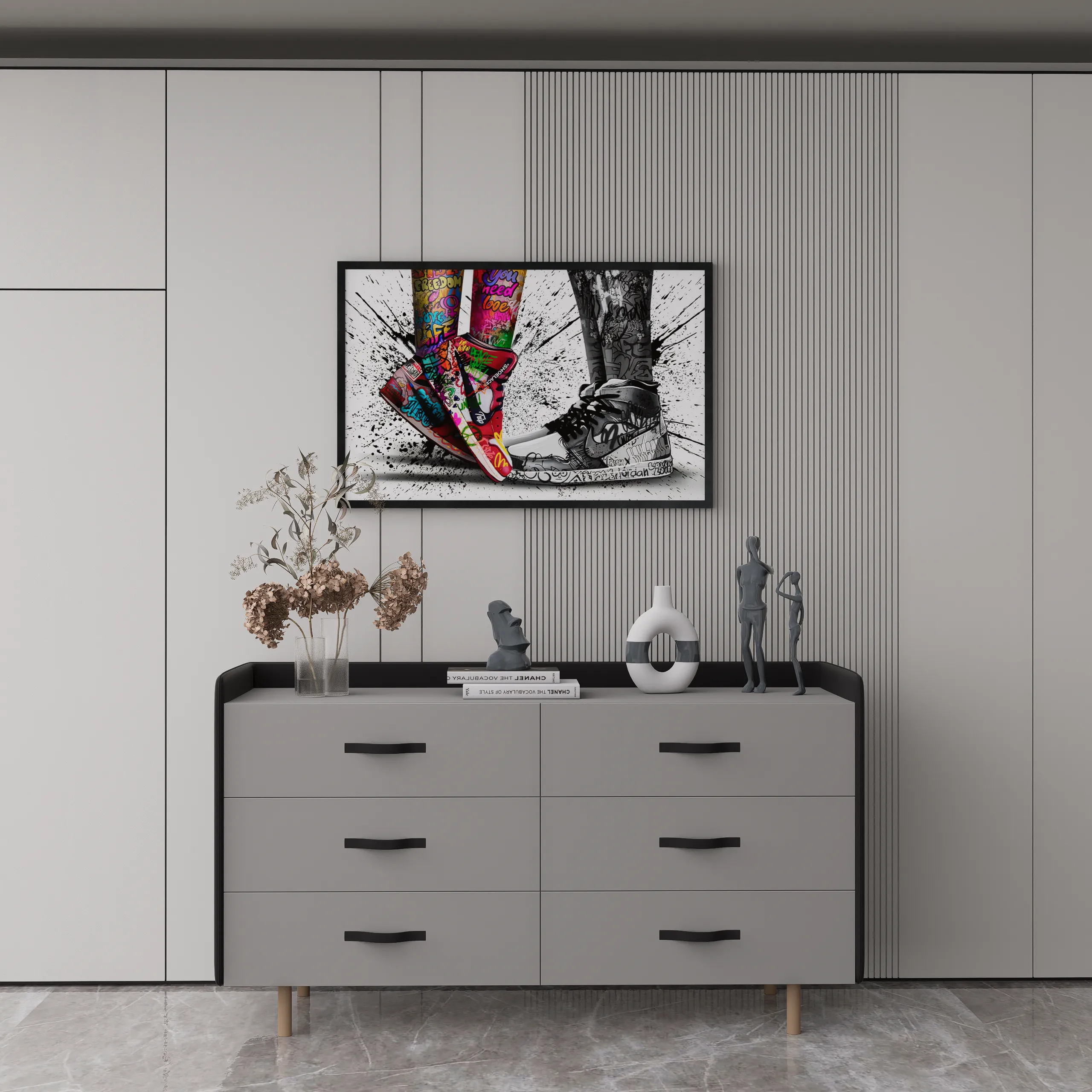 Sneaker Graffiti Canvas - Urban Street Art Print
