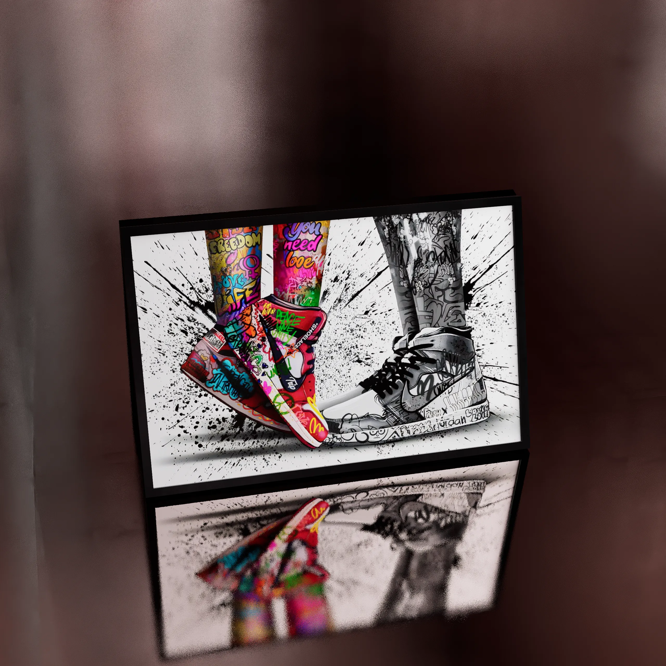 Sneaker Graffiti Canvas - Urban Street Art Print