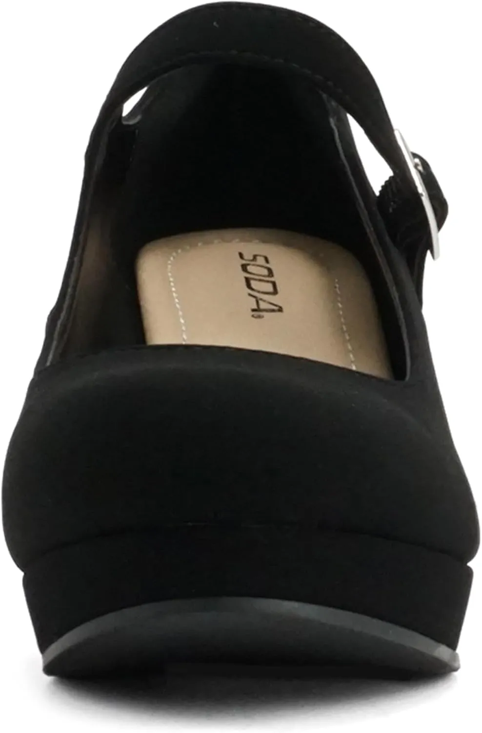 Soda Merry ~ Womens Mary Jane Strap Comfortable Platform Wedge Pump Heel Shoes (Wide Fit Available)