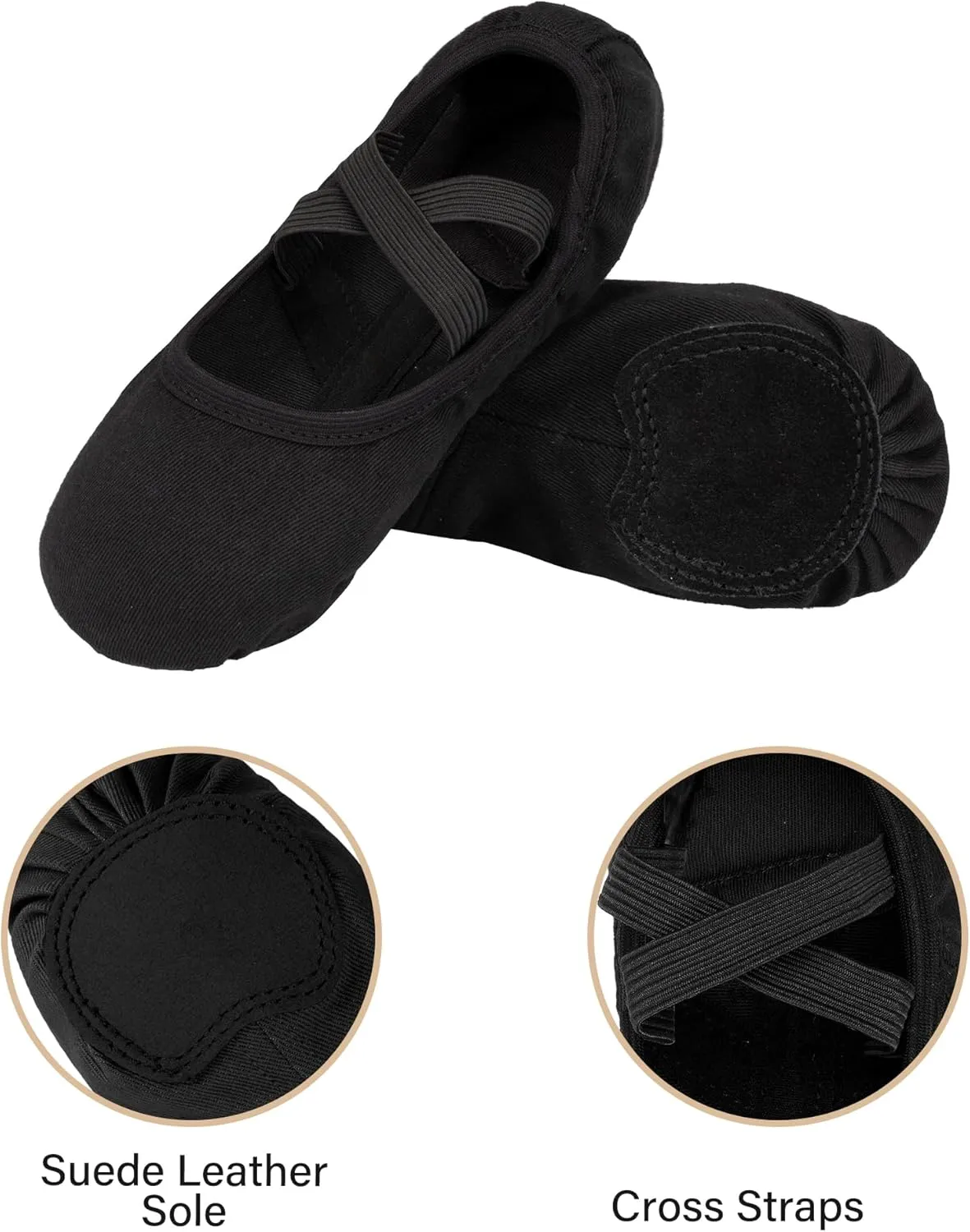 Stelle Ballet Shoes Toddler Slippers Highly Elastic Canvas Girls Ballerina Dance Shoes for Toddler/Little Kid/Big Kid/Women