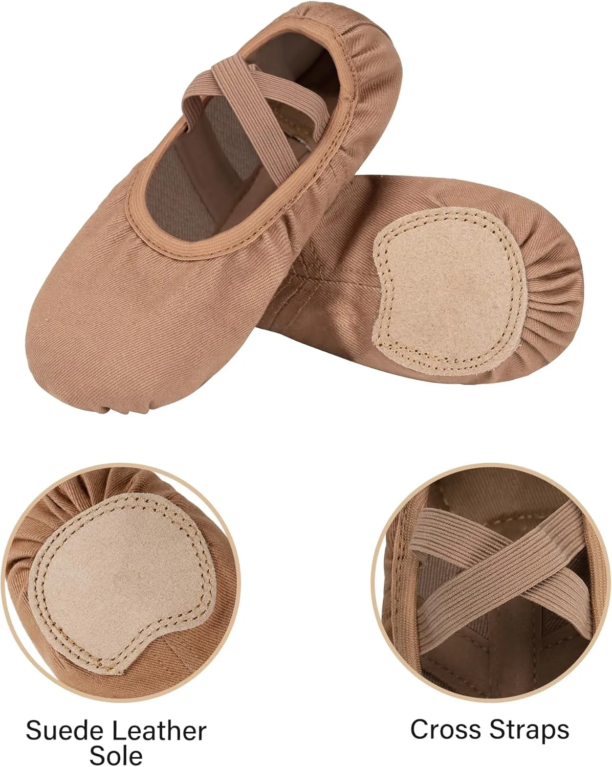 Stelle Ballet Shoes Toddler Slippers Highly Elastic Canvas Girls Ballerina Dance Shoes for Toddler/Little Kid/Big Kid/Women
