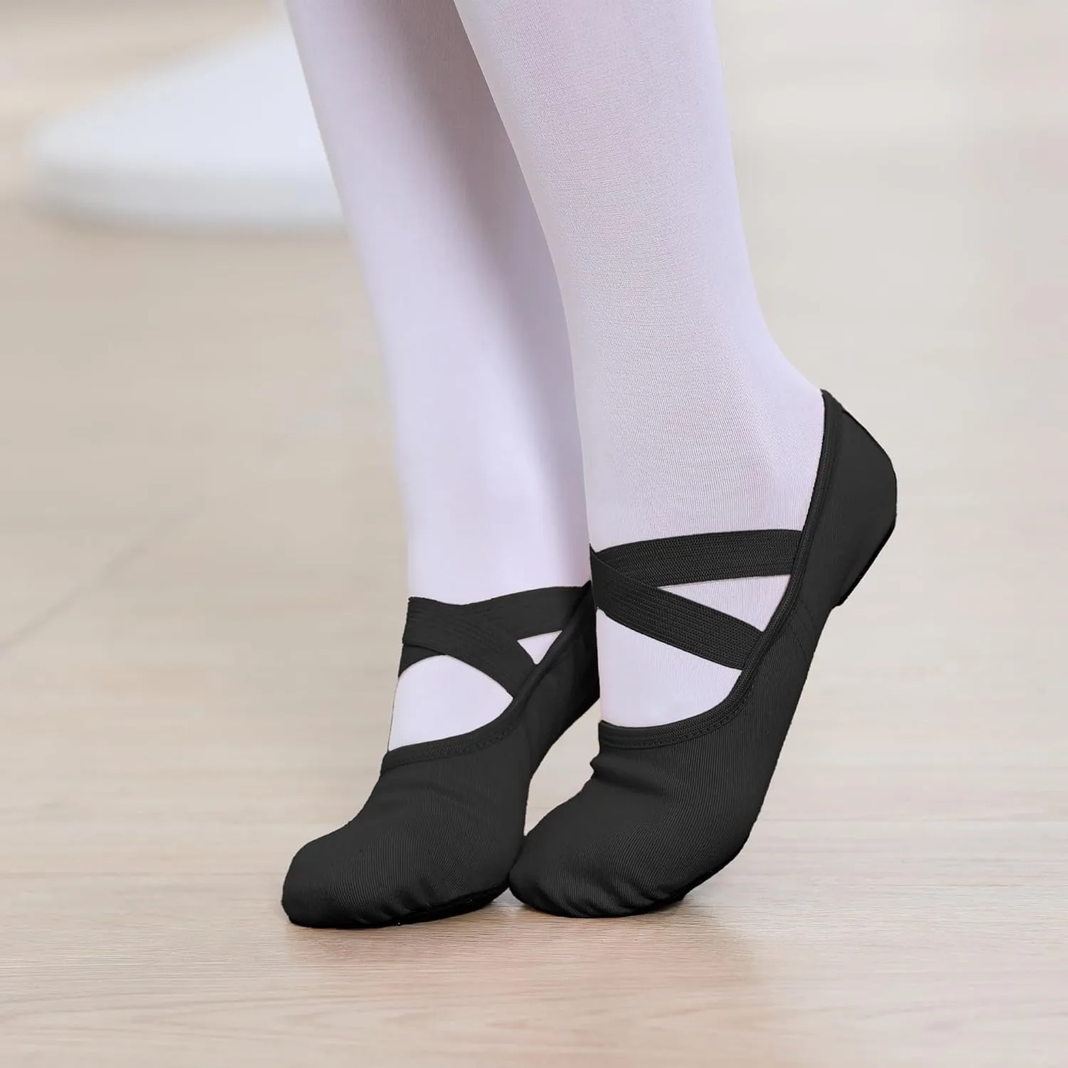 Stelle Ballet Shoes Toddler Slippers Highly Elastic Canvas Girls Ballerina Dance Shoes for Toddler/Little Kid/Big Kid/Women