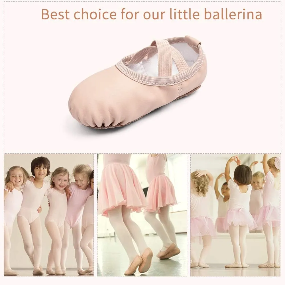Stelle Girls Ballet Shoes Boys Toddler Soft Leather Dance Slippers for Toddler/Little Kid/Big Kid