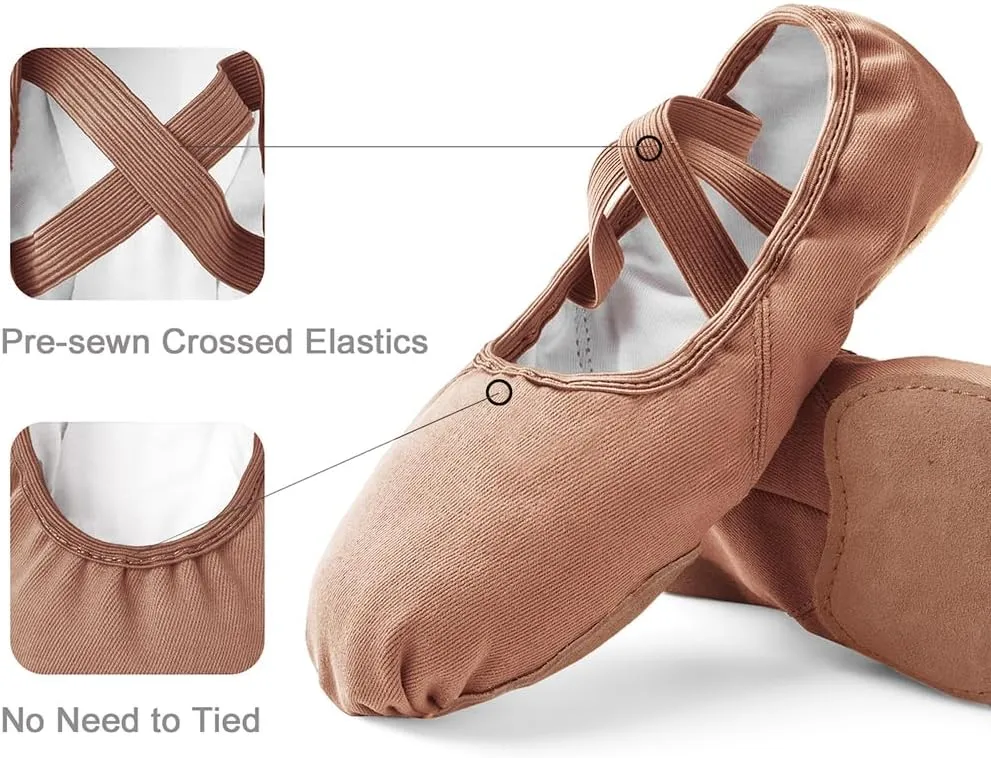 Stelle Women Ballet Shoes Highly Stretch Canvas Adult Ballet Slippers Split Sole Yoga Dance Shoe for Girls Boys