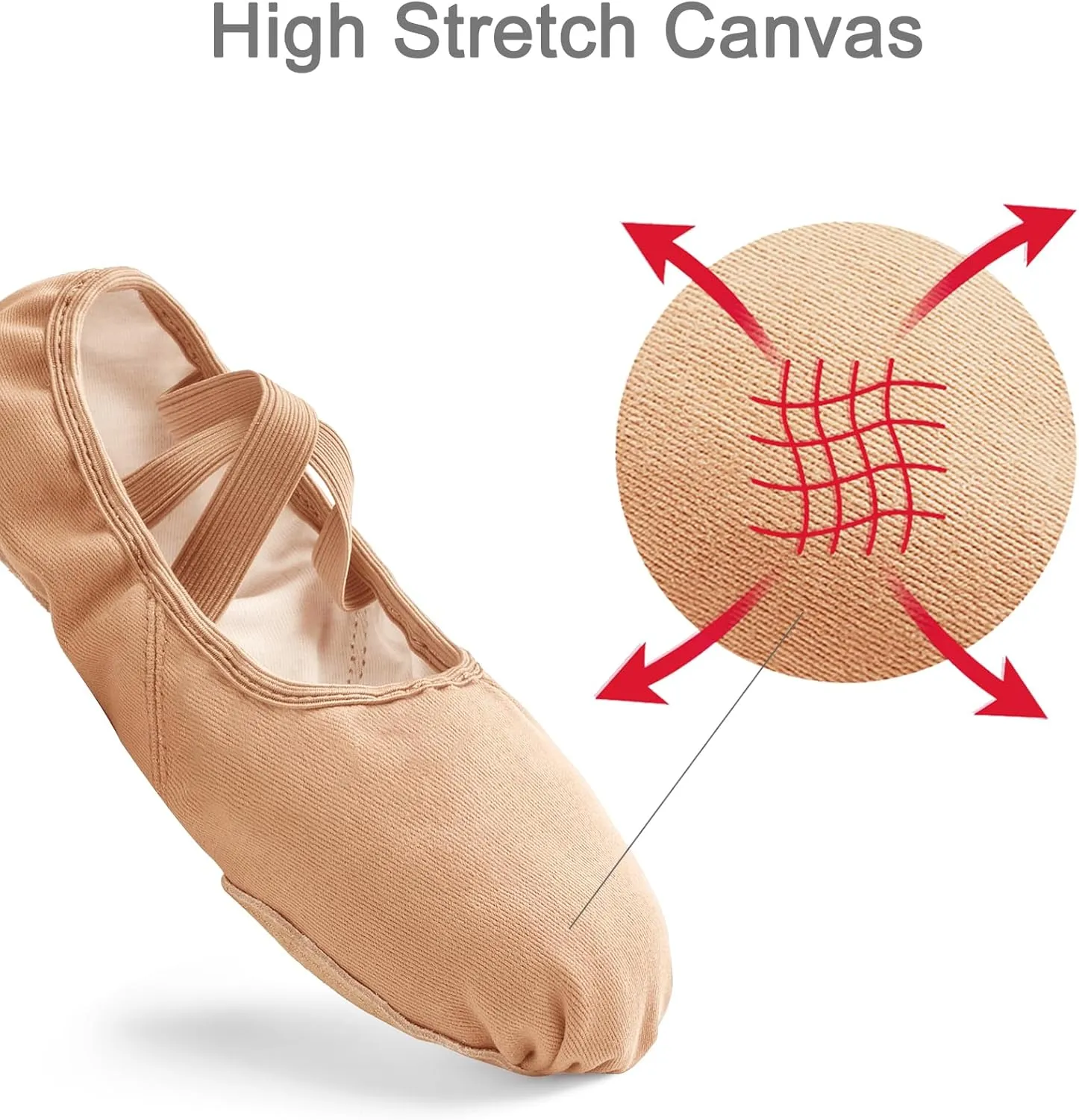 Stelle Women Ballet Shoes Highly Stretch Canvas Adult Ballet Slippers Split Sole Yoga Dance Shoe for Girls Boys