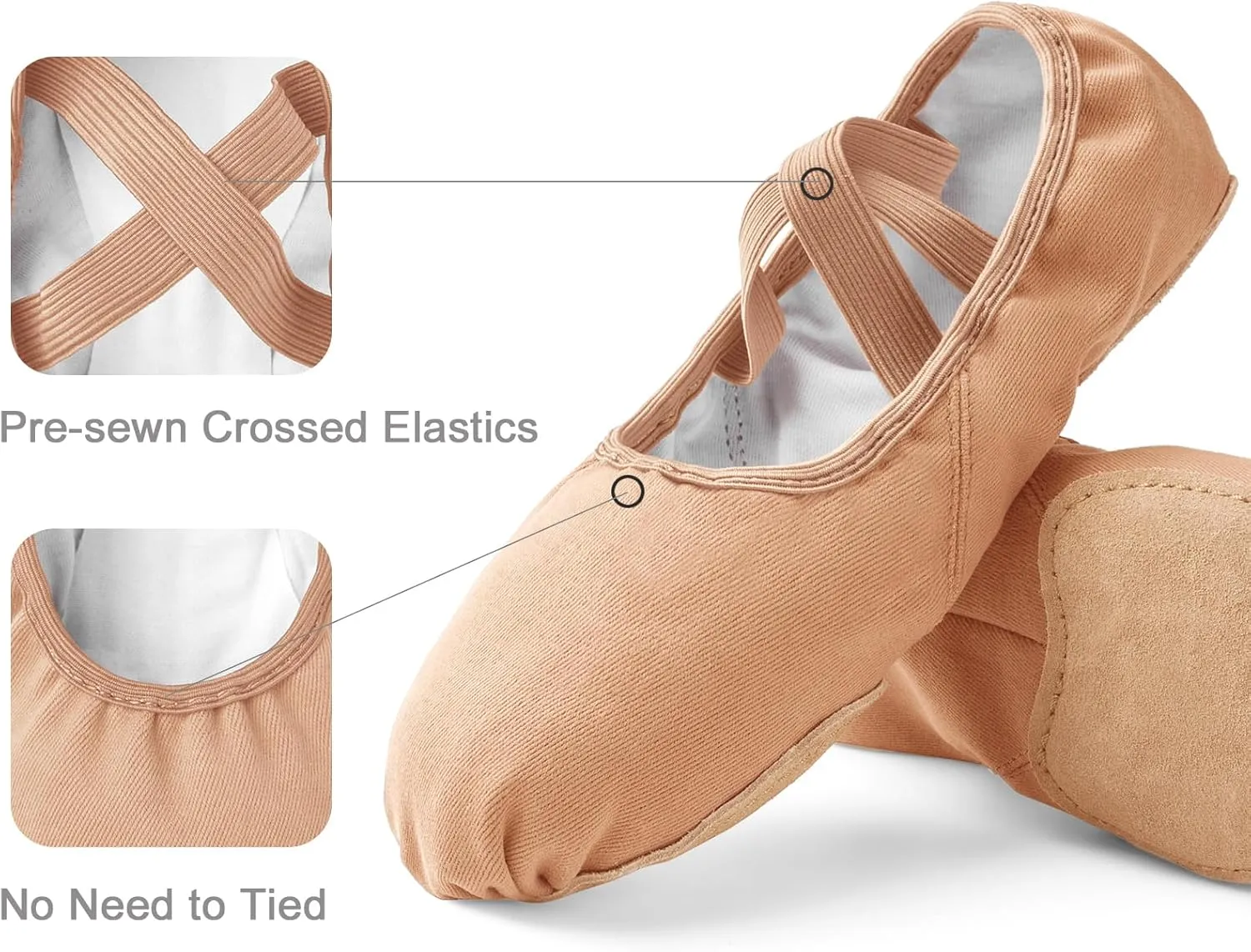 Stelle Women Ballet Shoes Highly Stretch Canvas Adult Ballet Slippers Split Sole Yoga Dance Shoe for Girls Boys