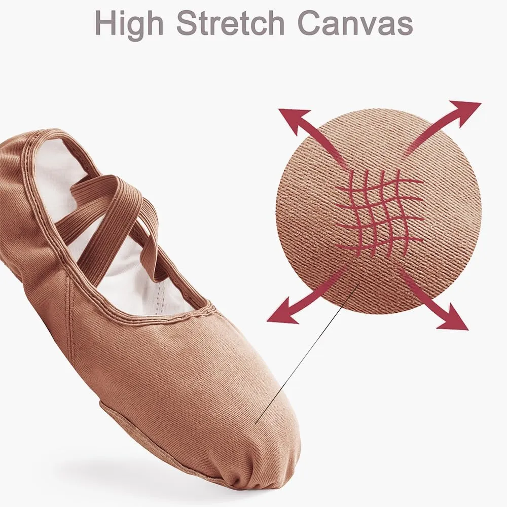 Stelle Women Ballet Shoes Highly Stretch Canvas Adult Ballet Slippers Split Sole Yoga Dance Shoe for Girls Boys