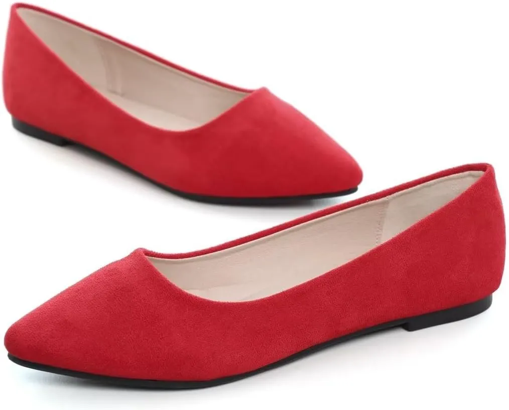Stunner Women’s Ballet Flats Comfortable Pointed Toe Slip On Memory Foam Flats Shoes