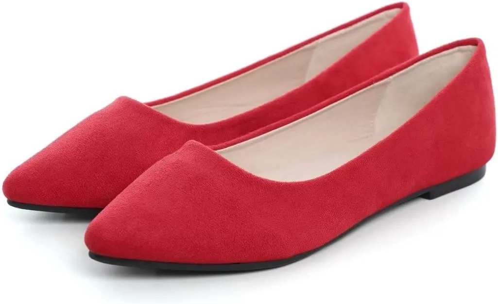 Stunner Women’s Ballet Flats Comfortable Pointed Toe Slip On Memory Foam Flats Shoes