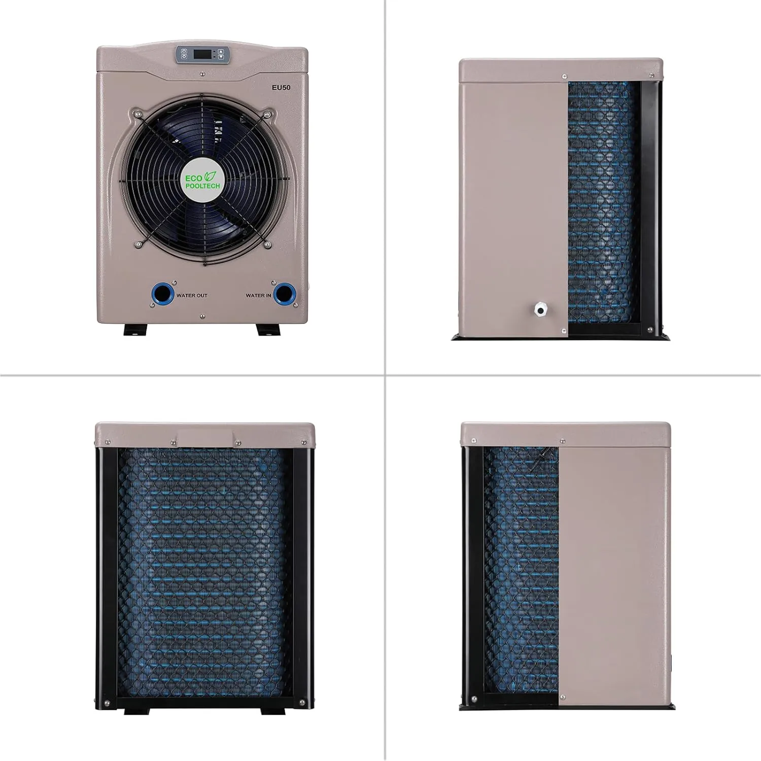 Swimming Pool Heat Pump, Electric Pool Heater for Above Ground Pool up to 5000 Gallons, Max 16184 BTU, 5.62 COP, Titanium Heat Exchanger, 110V-120V, EU50