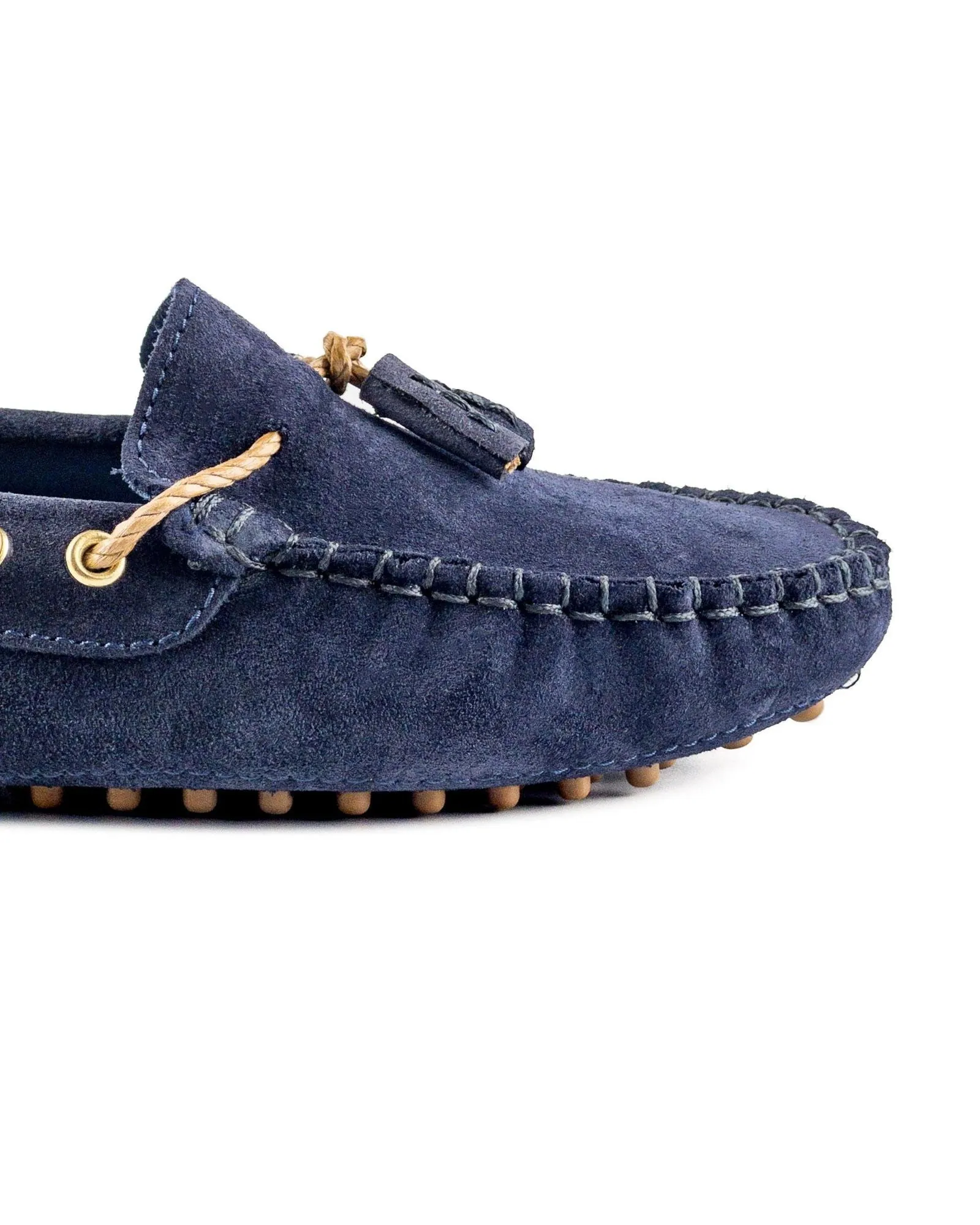T-Samos Women's Navy Blue Genuine Suede Leather Loafer Shoes
