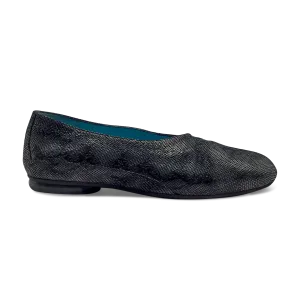 Thierry Rabotin Women's Grace 7410 Black Embossed Leather Snake Print