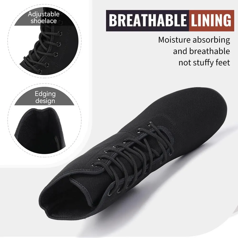 TINRYMX Womens & Girls Latin Dance Boots Lace-up Closed Toe Ballroom Salsa Tango Teaching Performance Dancing Shoes,Model-LHD-GBNJB
