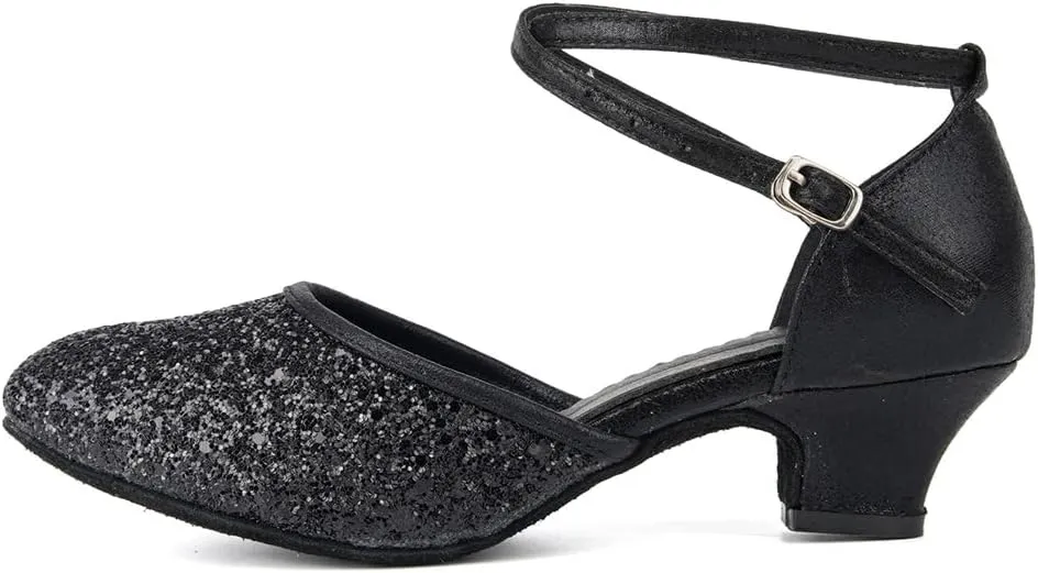 TINRYMX Womens Latin Dance Shoes Sequin Mesh Ballroom Salsa Tango Party Wedding Dance Shoes,Model-DY105
