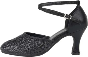 TINRYMX Womens Latin Dance Shoes Sequin Mesh Ballroom Salsa Tango Party Wedding Dance Shoes,Model-DY105