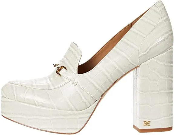 Toe Pumps Edelman On Ivory Modern Rounded Slip Block Fashion Unbeatable variety Extensive range Sam Aretha Heel