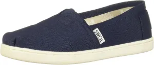 TOMS unisex child Classic Alpargata Sneaker, Navy Canvas, 3 Big Kid US