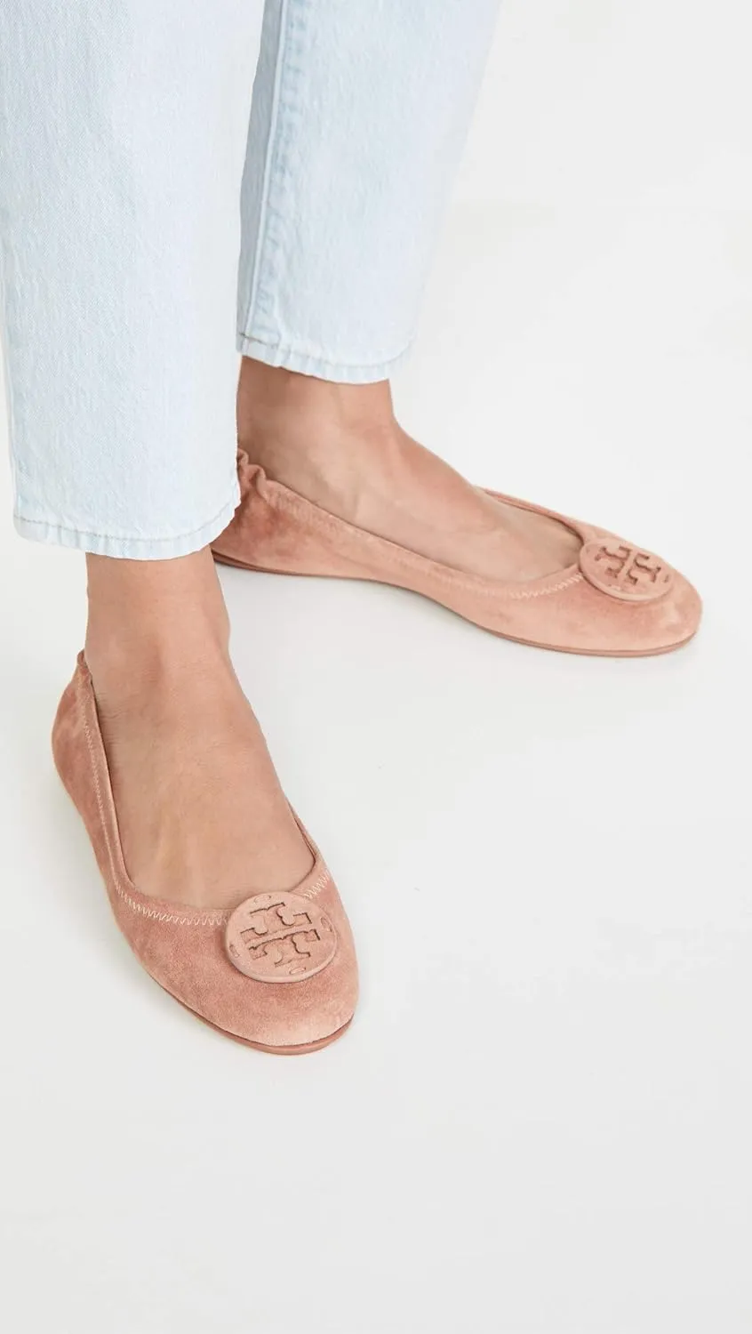 Tory Burch Women's Suede Minnie Travel Ballet Flats