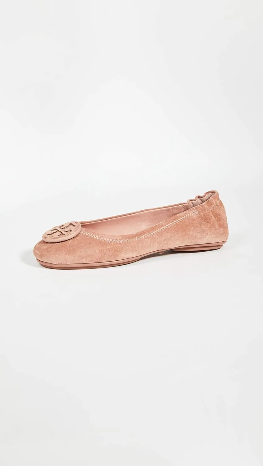 Tory Burch Women's Suede Minnie Travel Ballet Flats