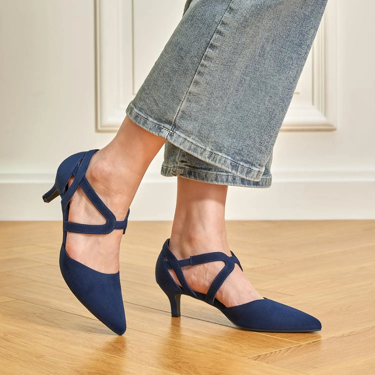 Trary Women's Low Heels Pumps Dress Pointed Toe Comfortable Work Office Pumps Shoes