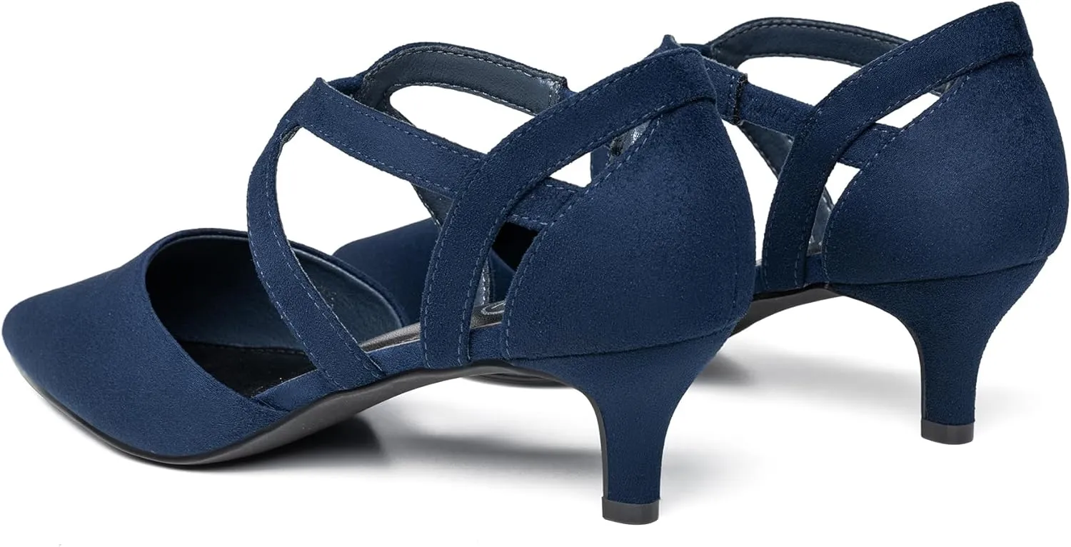 Trary Women's Low Heels Pumps Dress Pointed Toe Comfortable Work Office Pumps Shoes