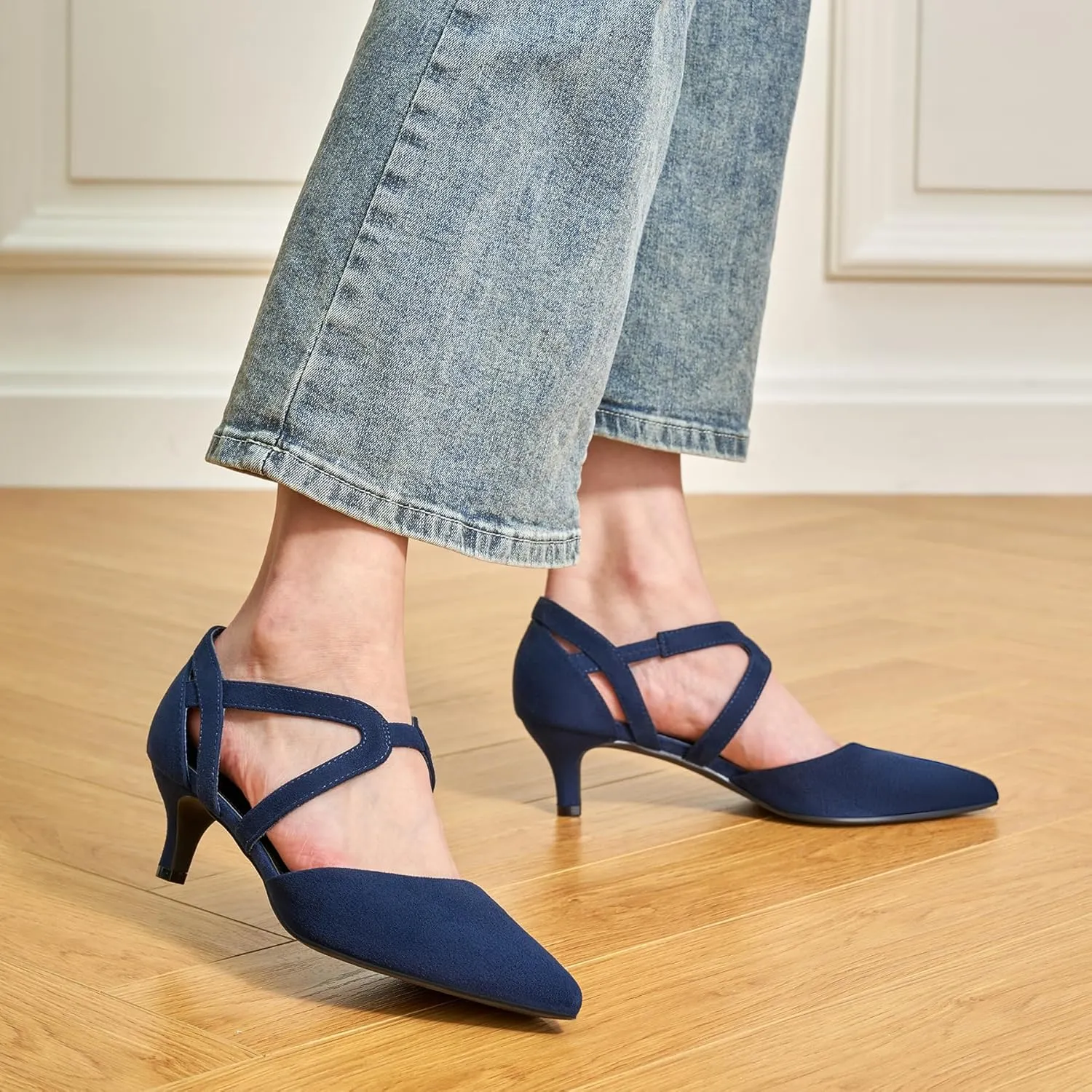Trary Women's Low Heels Pumps Dress Pointed Toe Comfortable Work Office Pumps Shoes