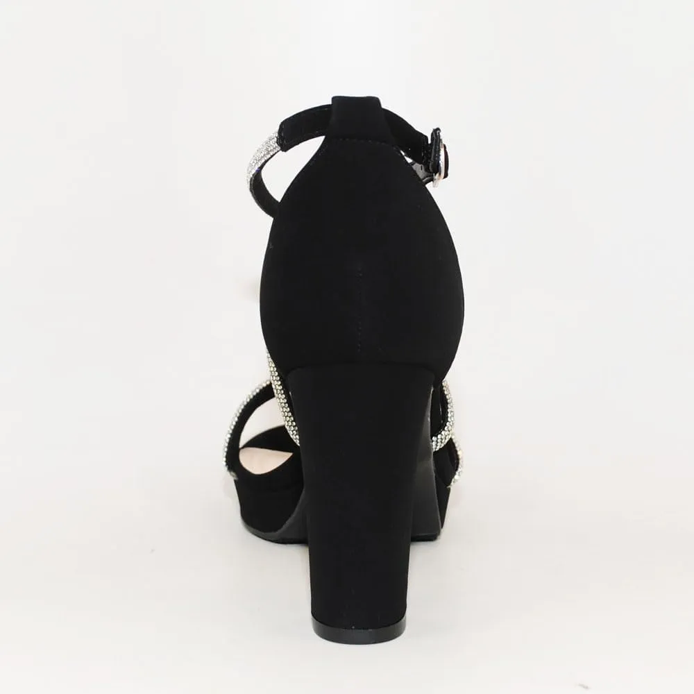 TRENDSUP Women's Hi-Chunk High Heel Pump Sandals