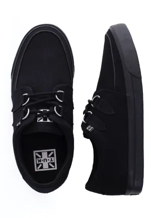 T.U.K. - VLK Creeper Sneaker 2 Ring Basic Black Canvas - Girl Shoes