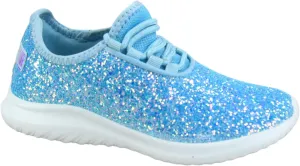 TZ Kid's Girl's Fashion Glitter Sparkle Slip On Lace Casual Walking Sneaker Shoes