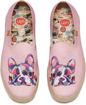 UIN Women's Espadrilles Slip Ons Knitted Lightweight Walking Casual Loafers Comfortable Art Painted Travel Shoes Marbella II