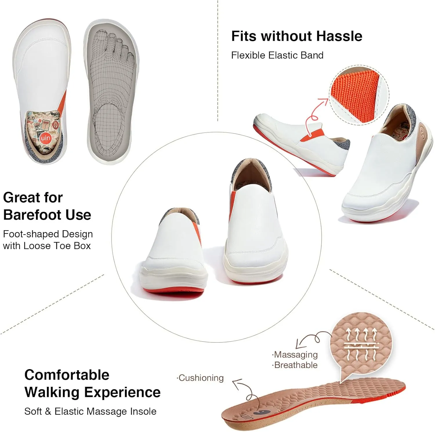 UIN Women's Fashion Platform Sneaker Slip On Walking Casual Comfortable Art Painted Travel Shoes Andalusia