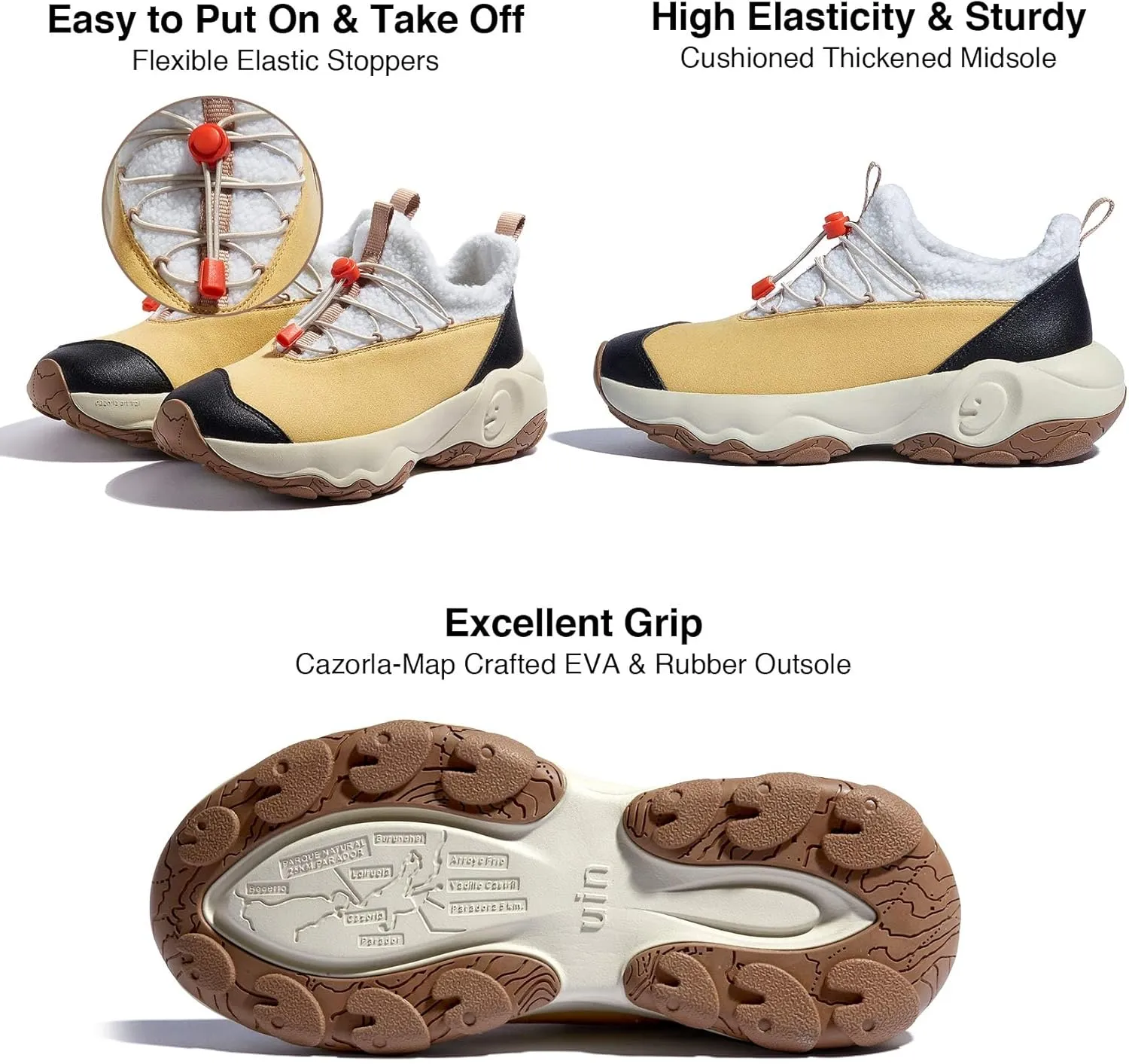 UIN Women's Walking Travel Shoes Slip On Outdoor Non-Slip Lightweight Comfort Hiking Sneaker Cazorla