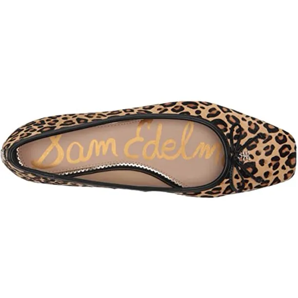 Unique Sam Toe Detailed Top-selling Ballet Cushioned Black/Tan Pointed Edelman Leather Flats Jillie