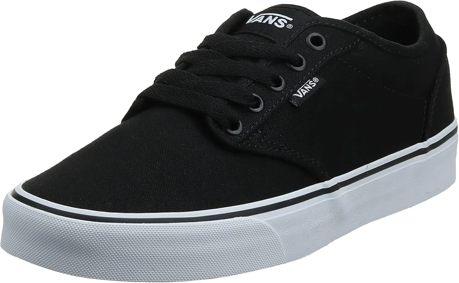 Vans Men's Atwood Shoe | Low-Top Fashion Sneakers for Work, Walking & Casual Everyday Wear, (Varsity Textile) Black/P, 11.5
