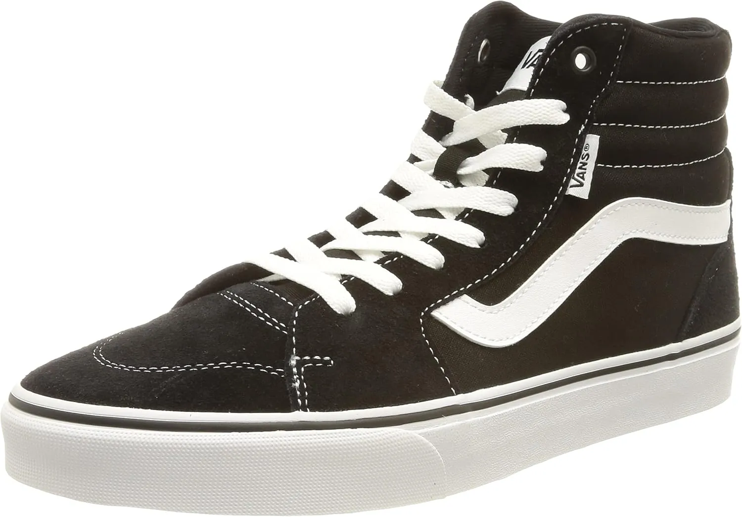 Vans Men's Hi-Top Trainers Sneaker, Suede Canvas Black White, 11.5