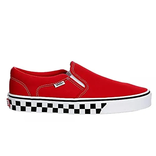 Vans Unisex Asher Canvas Low Platform Slip On Sneaker - Checker Sidewall Racing Road 10
