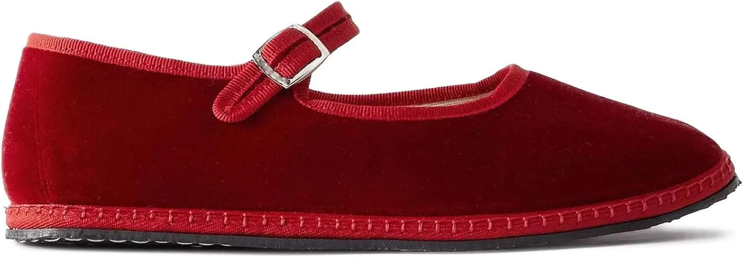 Velvet Ballet Flats for Women Suede Round Toe Cute Mary Jane Flats Slip On Casual Dressy Comfortable Ballerina Shoes