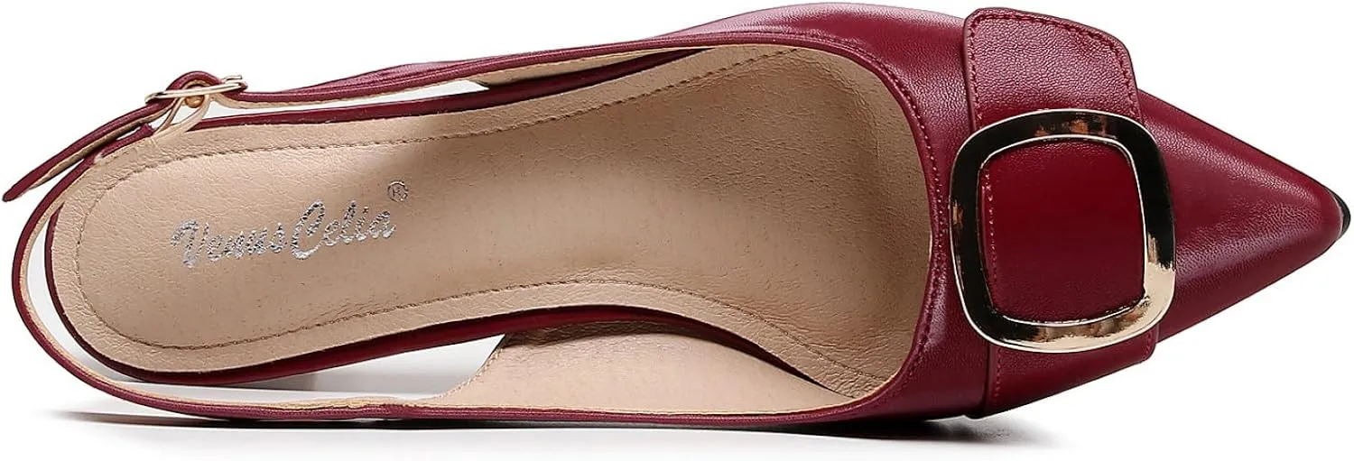 VenusCelia Women's Charming Lady Slingback Pump Shoe