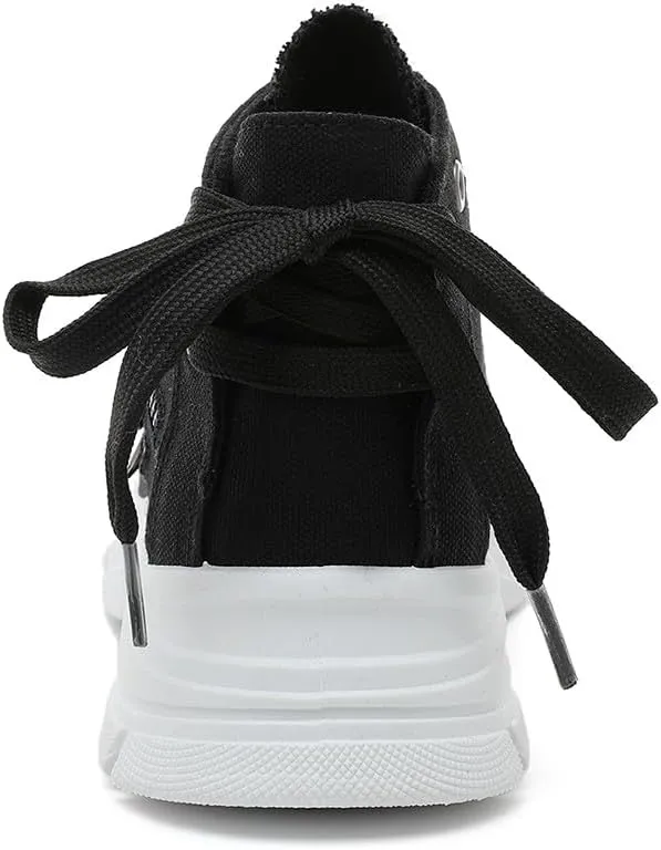 VV87 Women's Casual Canvas Air Cushion Sneakers High top Thick Sole Jogging Walking Shoes