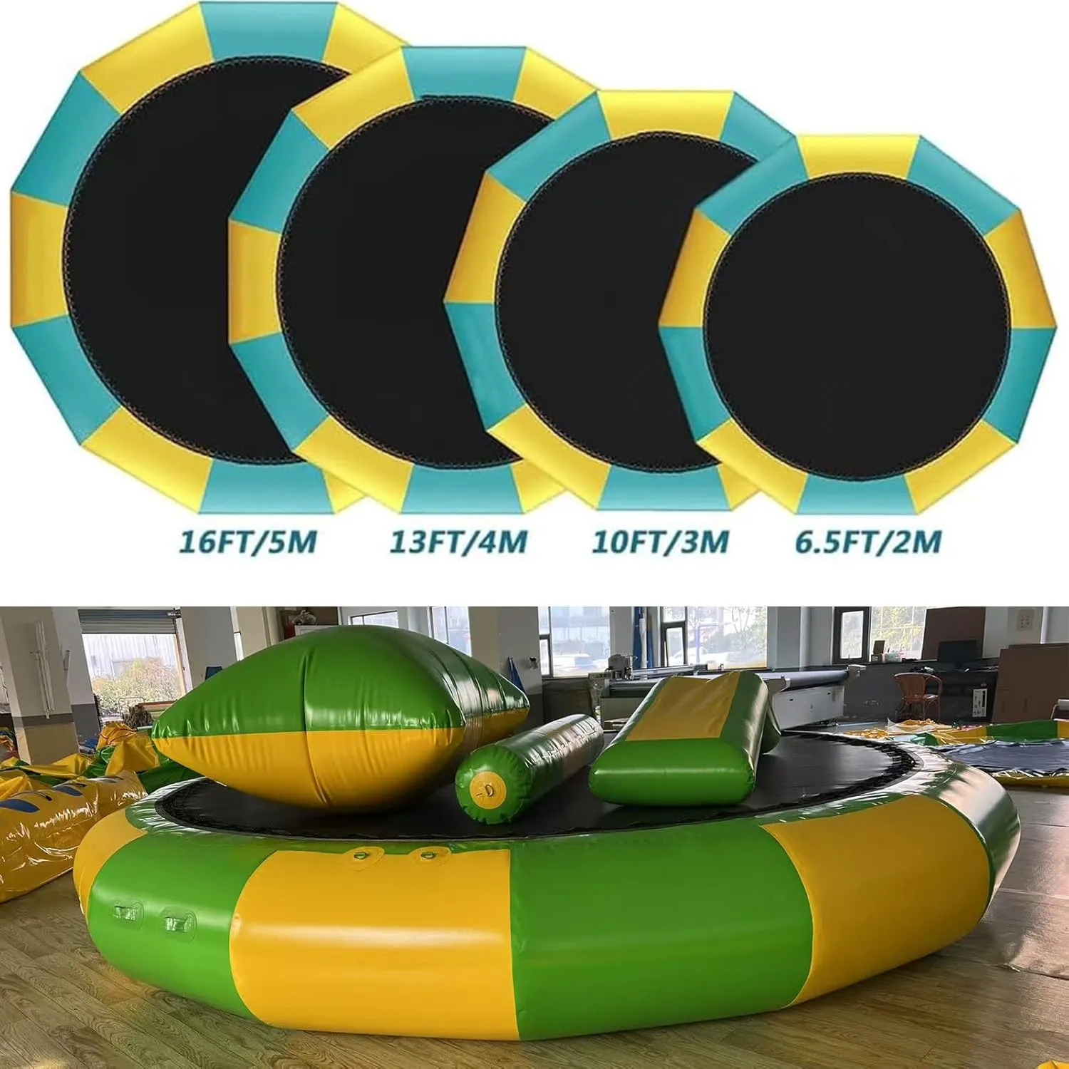 Water Trampoline Park for Lake,Inflatable Bounce Swimming Jumper Platform with Slide/Tube and Diving Pillow Bag,Water Float Jumper for Adults and Kids