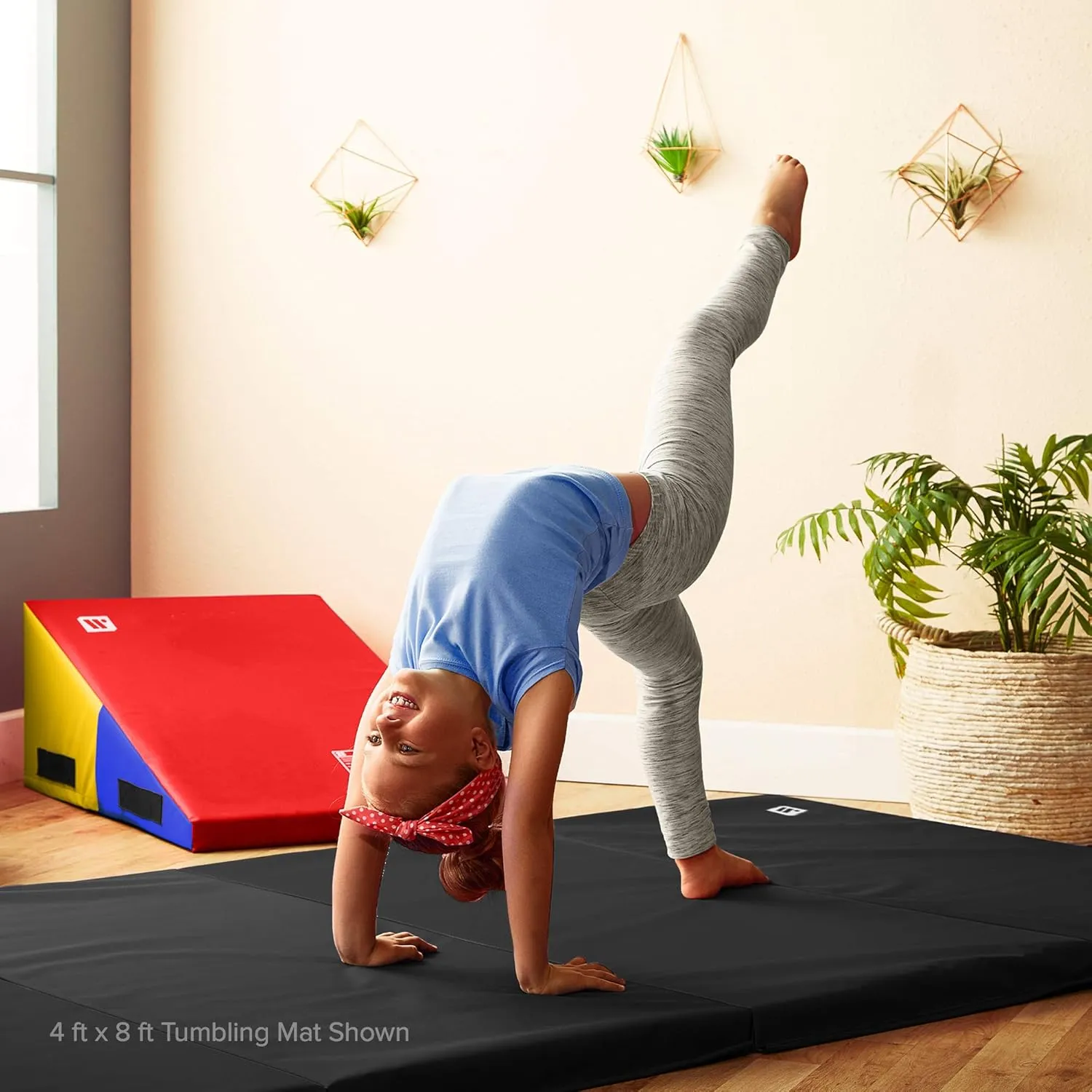 We Sell Mats Gymnastics Mat, Folding Tumbling Mat, Portable with Hook & Loop Fasteners