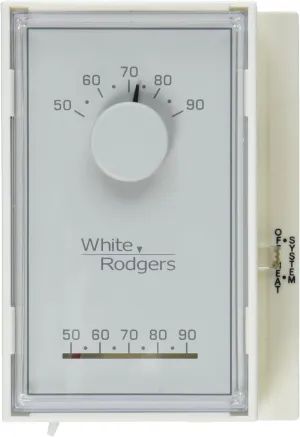 White Rodgers 1E50N-301 Mercury-Free Mechanical Thermostat, 5.25