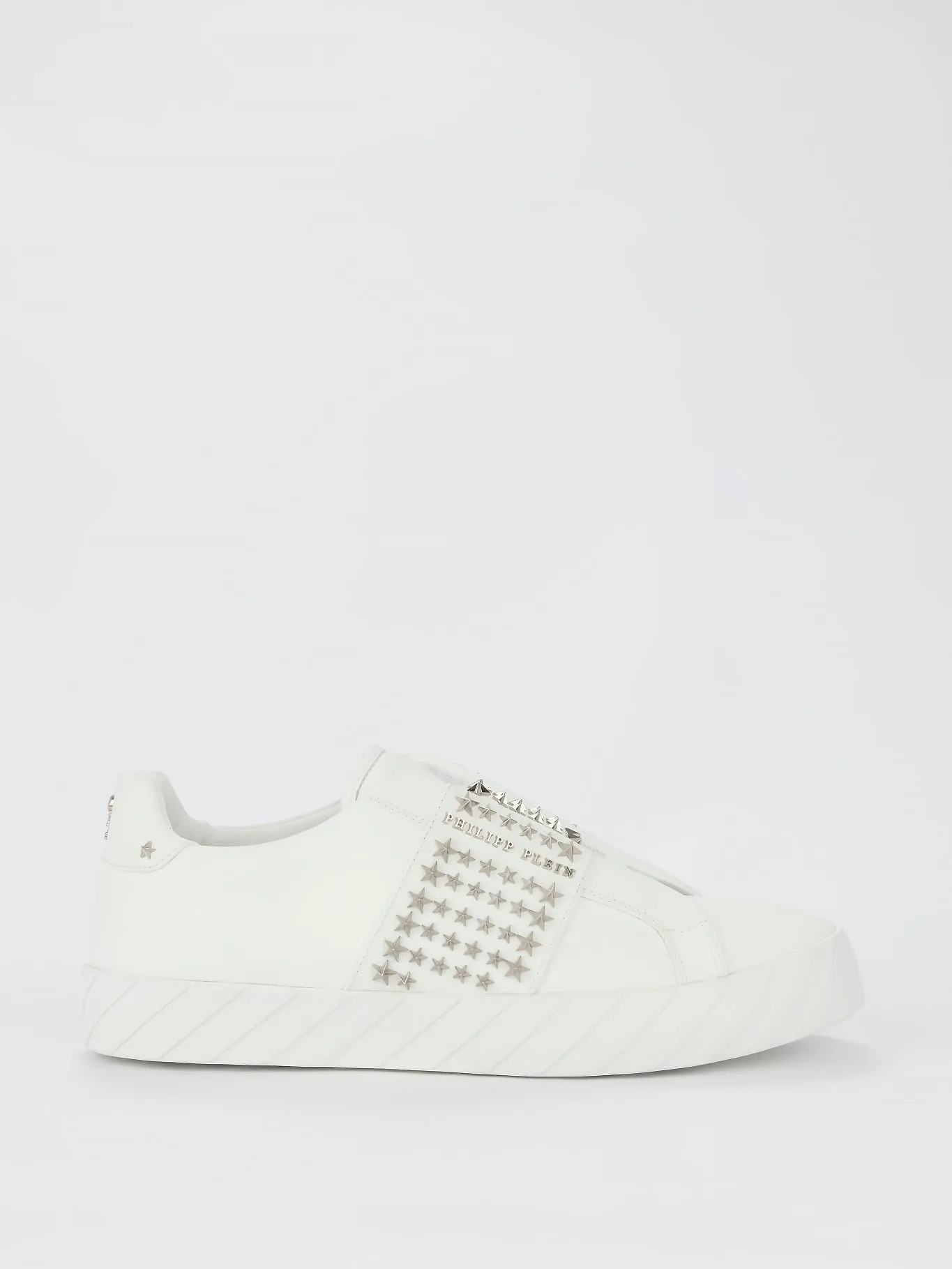 White Star Studded Slip-On Sneakers