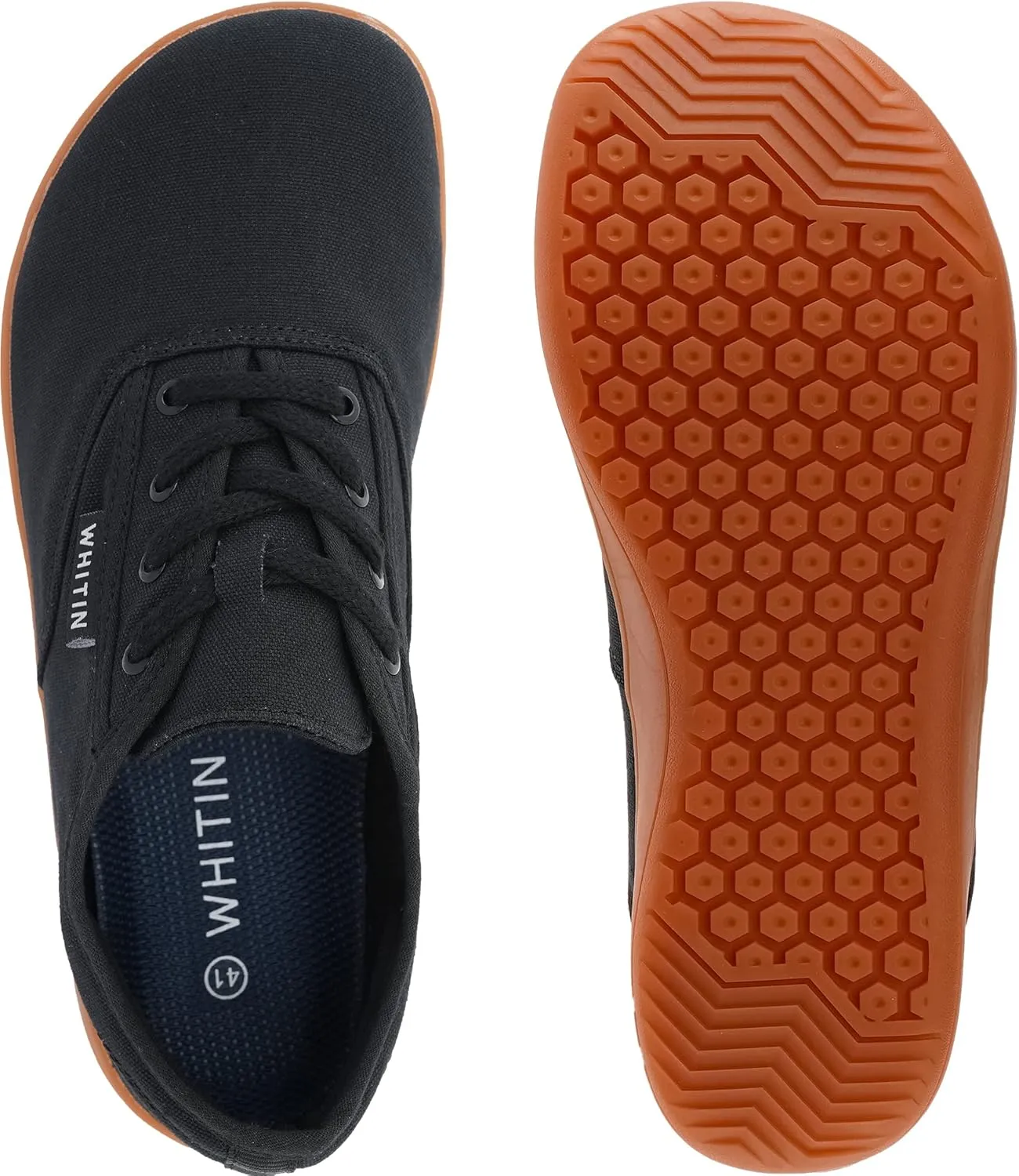 WHITIN Women's Wide Canvas Minimalist Barefoot Shoes | Zero Drop Sole | Casual Sneaker