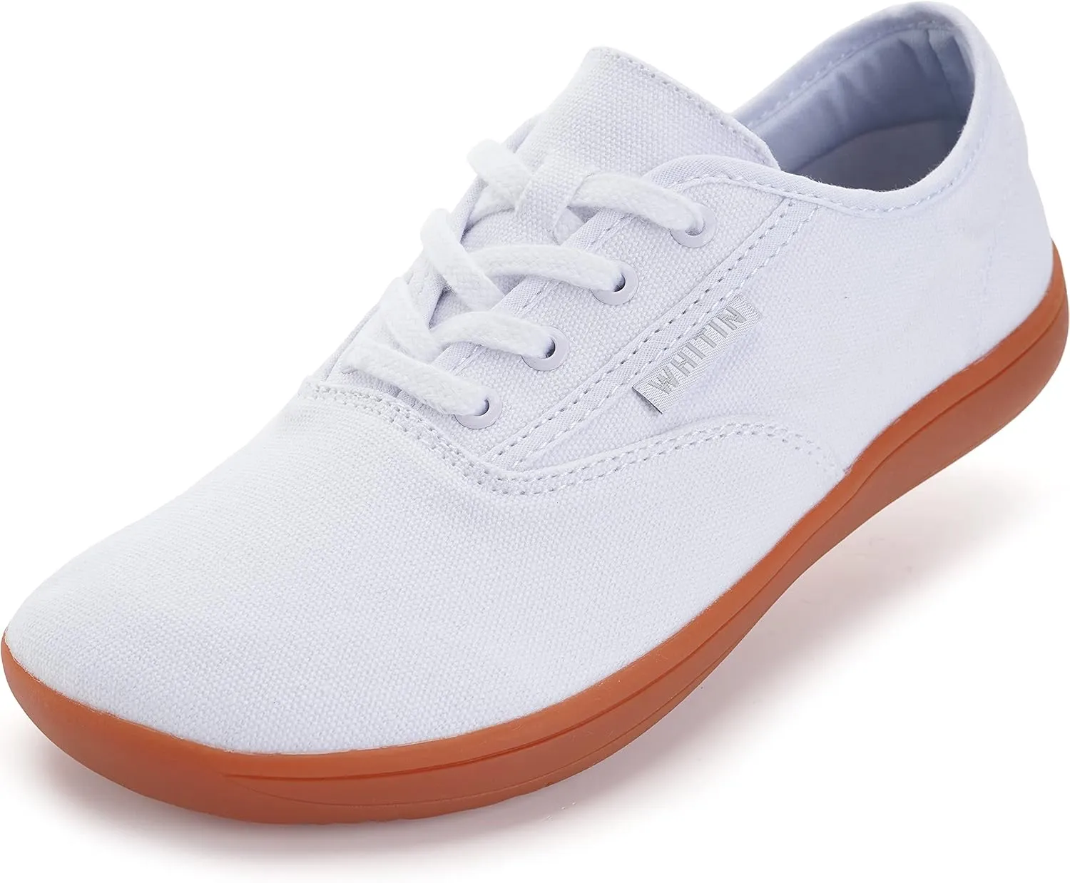 WHITIN Women's Wide Canvas Minimalist Barefoot Shoes | Zero Drop Sole | Casual Sneaker